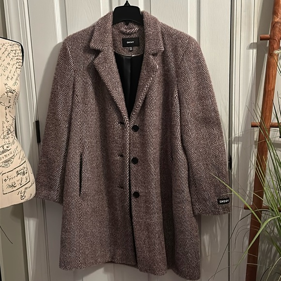 DKNY Women's Herringbone Soft-Touch Walker Coat, Created for Macy’s, Size XXL - Picture 11 of 16